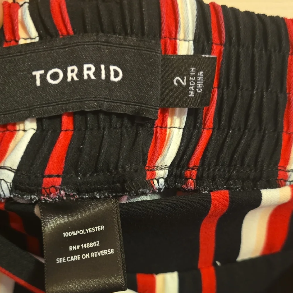 Torrid Multicolor Striped Wide Leg Pants‎